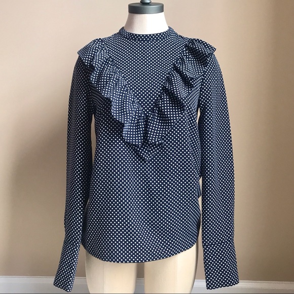 H&M Polka Dot Ruffle Blouse - Picture 1 of 9